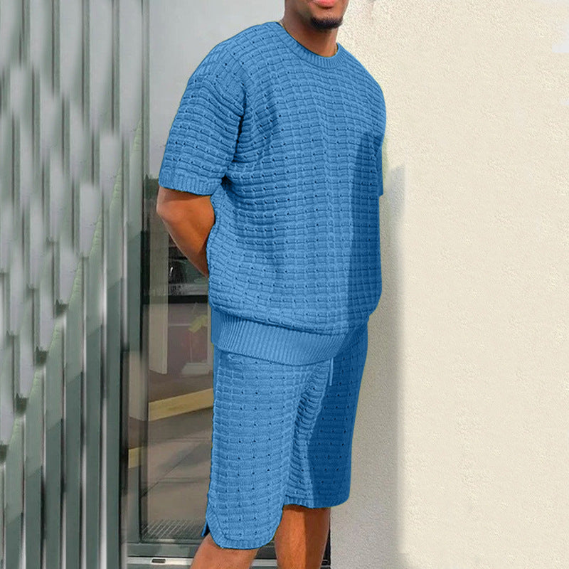 Men's Summer Loose 2 Piece Outfit Shirt And Short Set