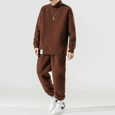 Men Fleece Joggers and Sweatshirt Set