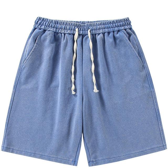 Distressed Cotton Sweatshorts