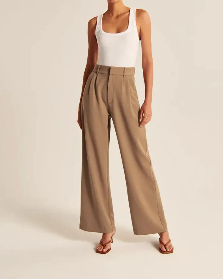 Fitted Wide Leg Pants