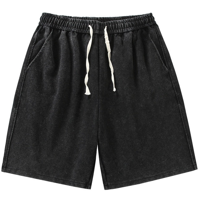Distressed Cotton Sweatshorts
