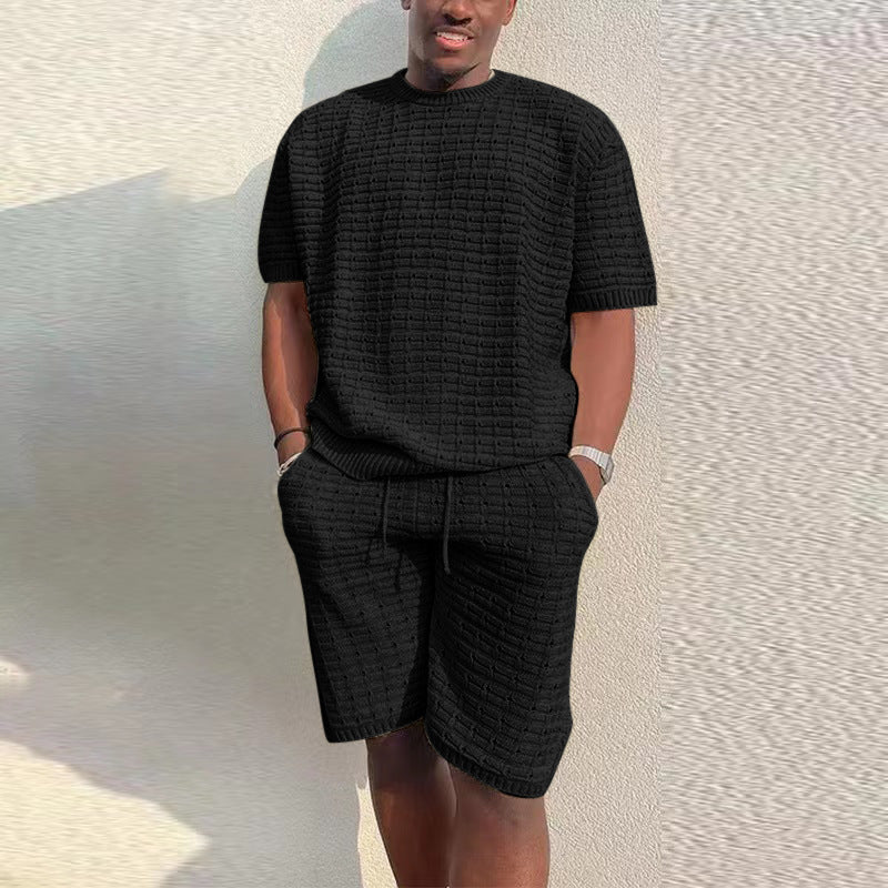 Men's Summer Loose 2 Piece Outfit Shirt And Short Set
