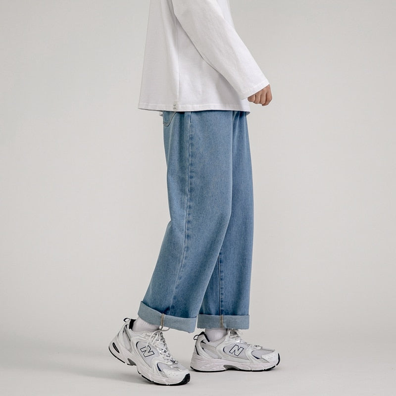 Men's Straight Denim Wide-leg Jeans