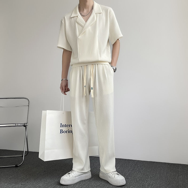 Pleated Sets Men Fashion Casual