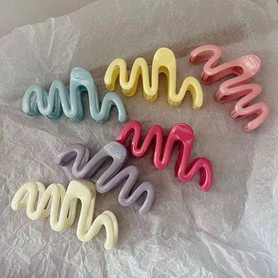Jelly Wave Hair Claw Clip Large
