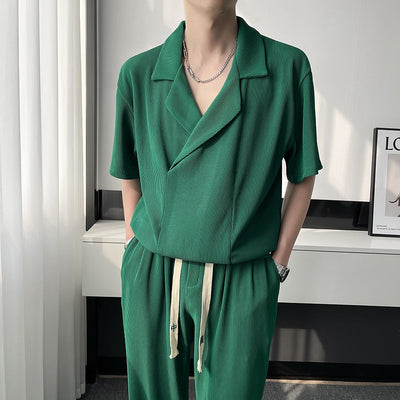 Pleated Sets Men Fashion Casual