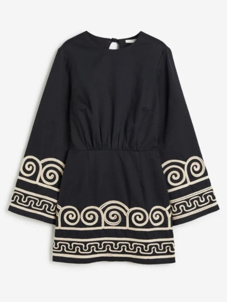 Embroidery Spliced Dress