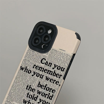 Remember Who You Were iPhone Case