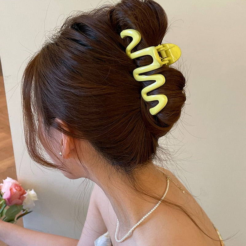 Jelly Wave Hair Claw Clip Large