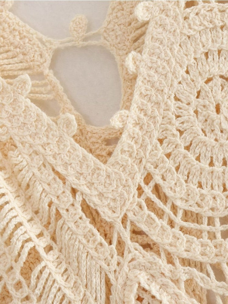 Knitted Hollow Out Crochet Long Dresses