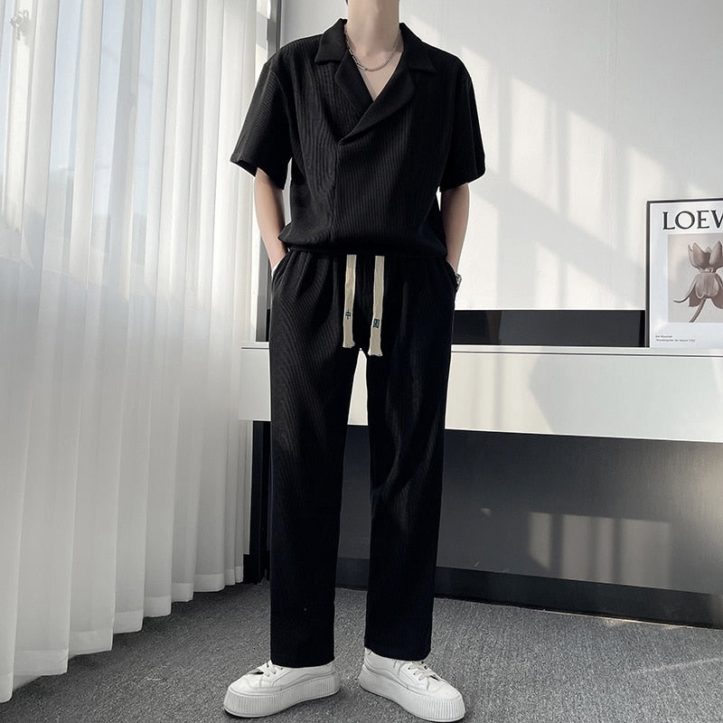 Pleated Sets Men Fashion Casual