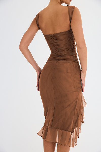 Elegant Ruffle Midi Dress