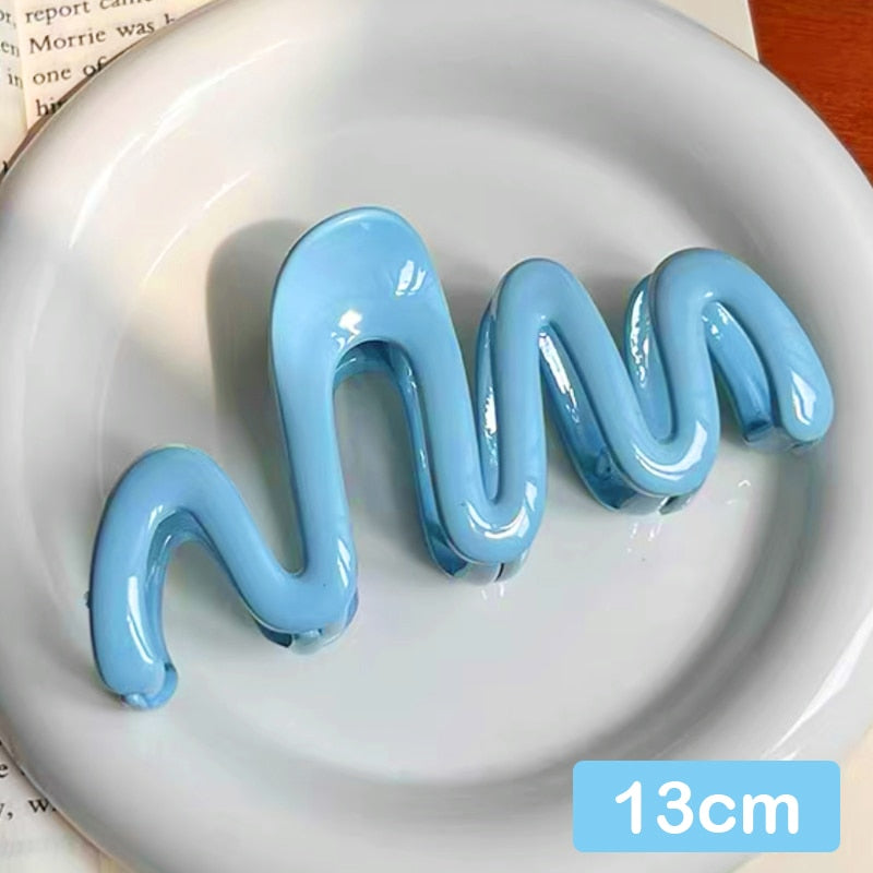 Jelly Wave Hair Claw Clip Large