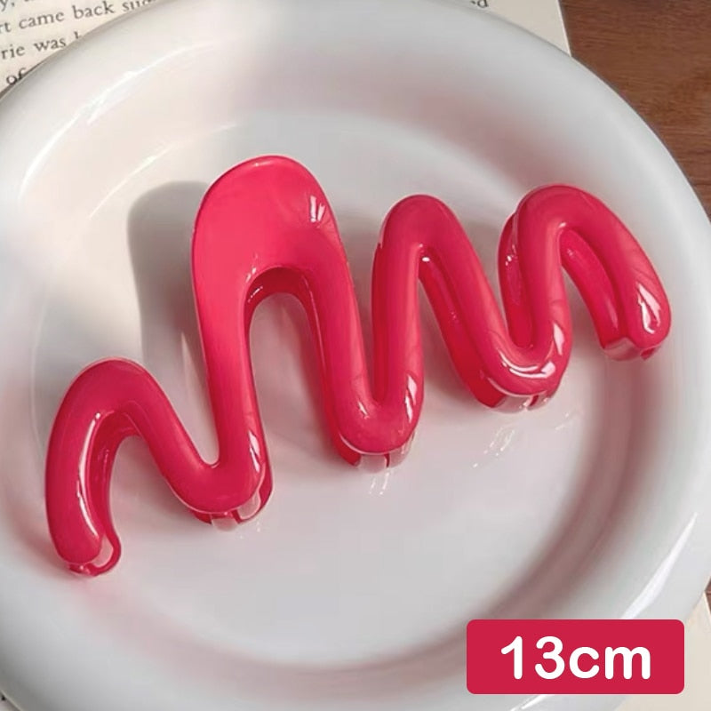 Jelly Wave Hair Claw Clip Large