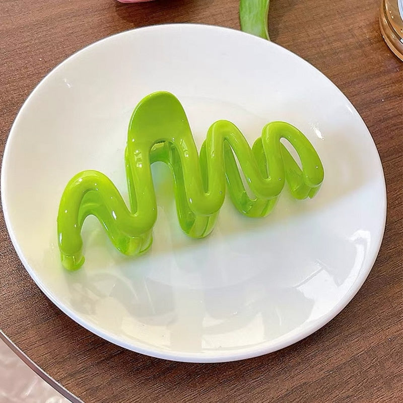 Jelly Wave Hair Claw Clip Large
