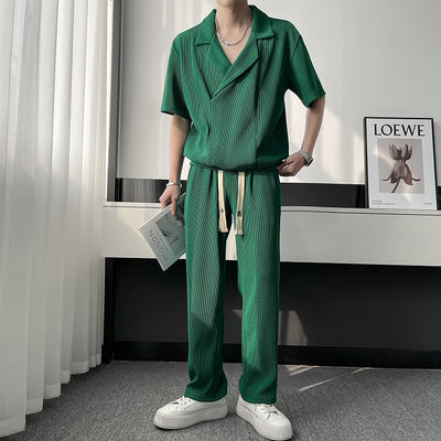 Pleated Sets Men Fashion Casual