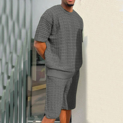 Men's Summer Loose 2 Piece Outfit Shirt And Short Set