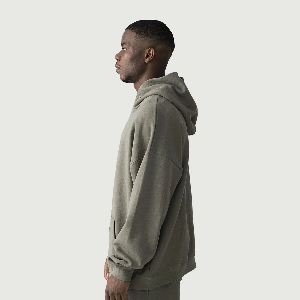 Fleece-lined Snap Collar Men’s Hoodie