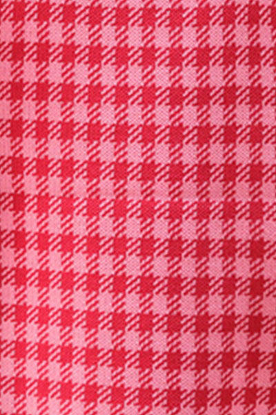 Plaid Round Neck Sleeveless Knit Top