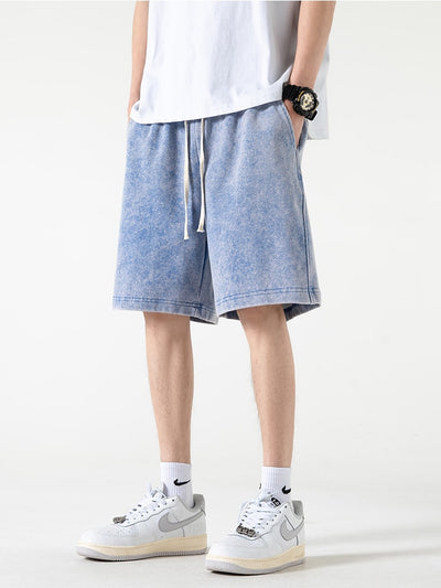 Distressed Cotton Sweatshorts