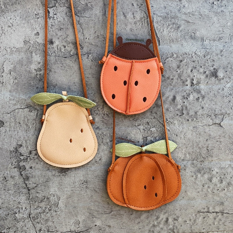 Pumpkin / Pear / Ladybug Crossbody Bag