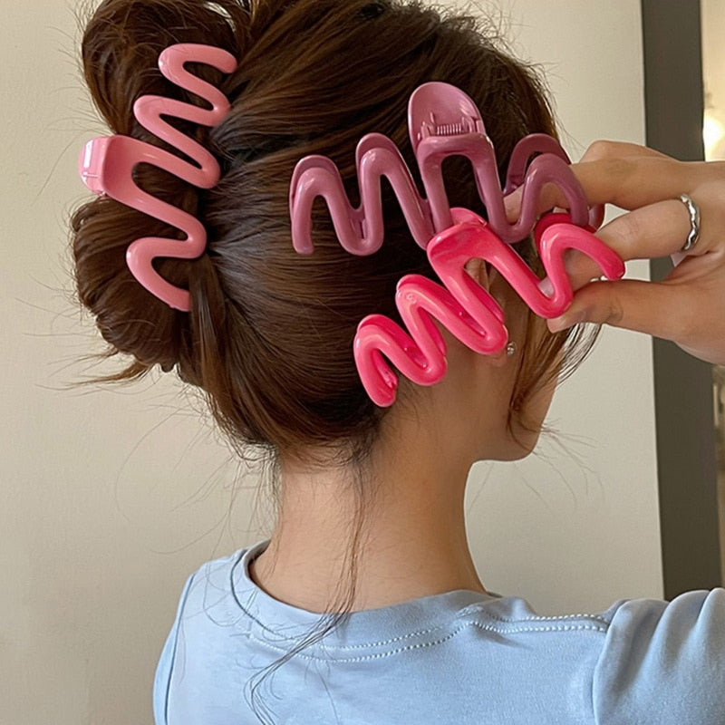 Jelly Wave Hair Claw Clip Large