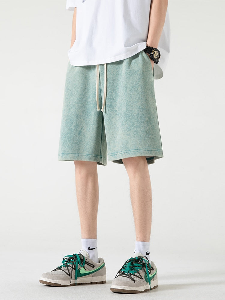Distressed Cotton Sweatshorts